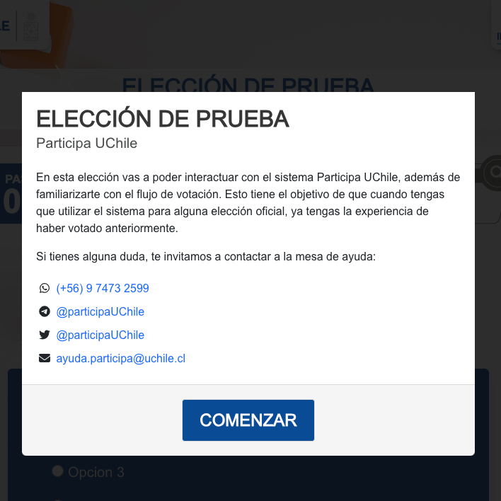 Accede a la “elección de prueba” del sistema de votación electrónica remota de la Universidad de Chile